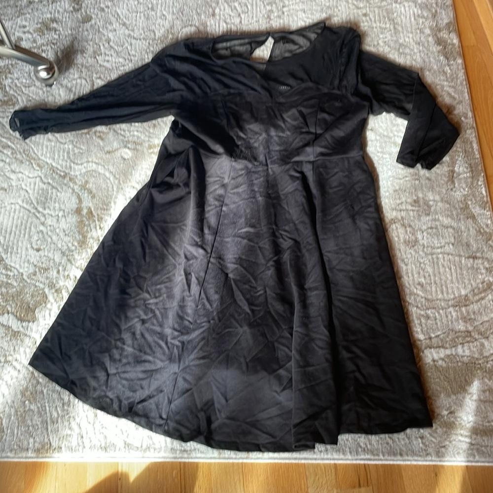 Torrid black dress size 22 with see thru sleeves